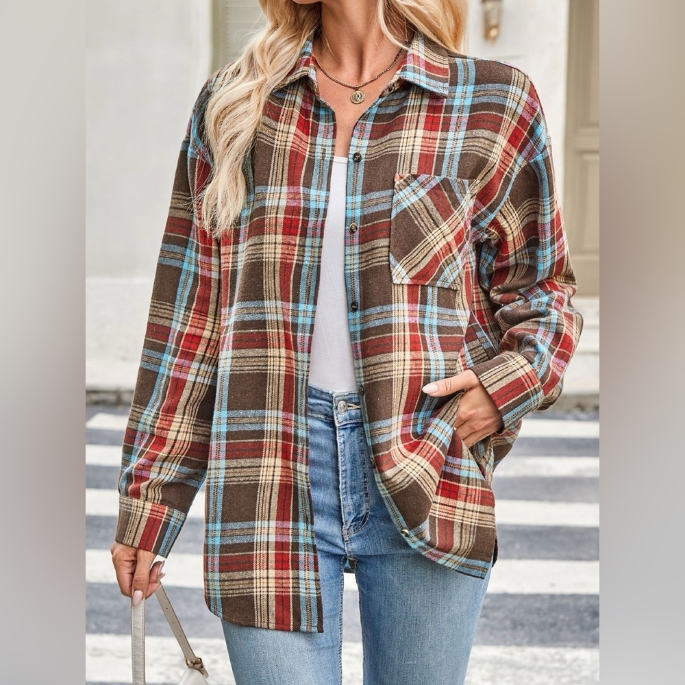 Plaid Button Up Long Sleeve Shirt